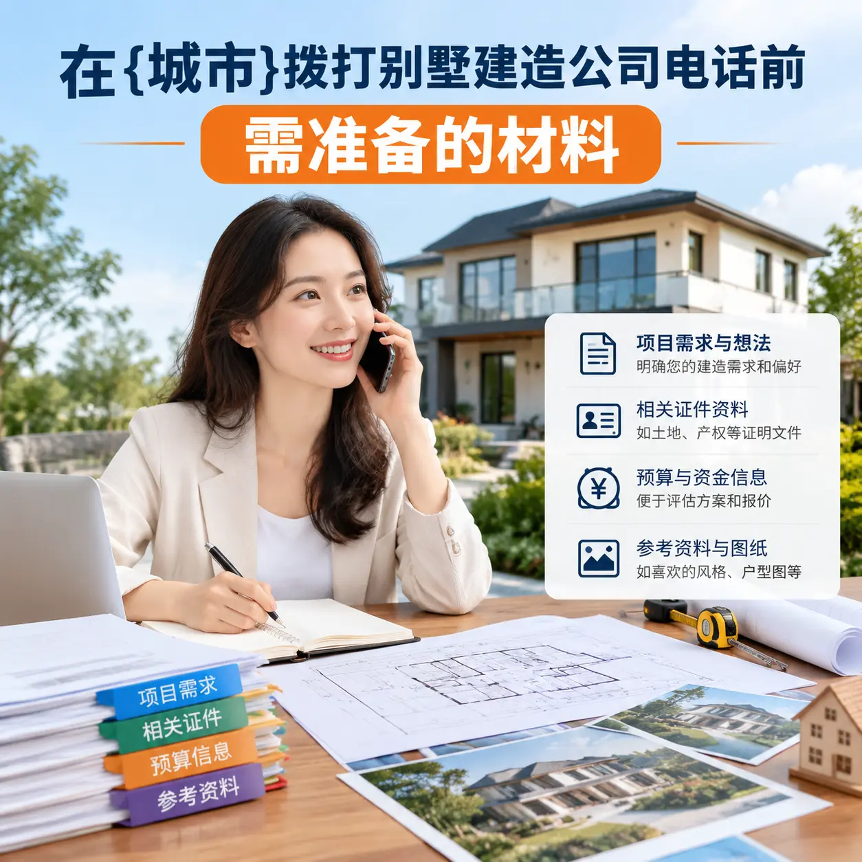 在江苏拨打别墅建造公司电话前需准备的材料